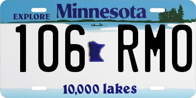 MN license plate 106RMO
