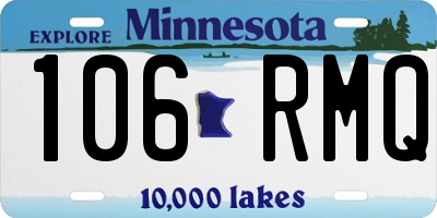 MN license plate 106RMQ