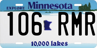 MN license plate 106RMR