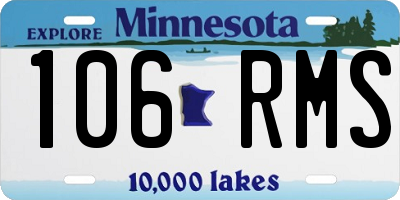 MN license plate 106RMS
