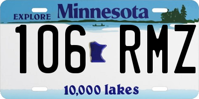 MN license plate 106RMZ