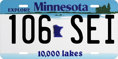 MN license plate 106SEI