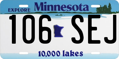 MN license plate 106SEJ