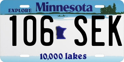 MN license plate 106SEK