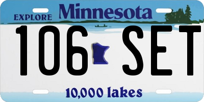 MN license plate 106SET