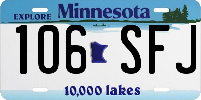 MN license plate 106SFJ