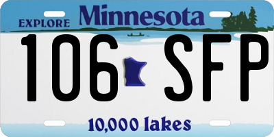 MN license plate 106SFP