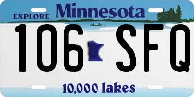 MN license plate 106SFQ