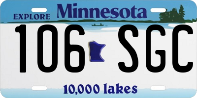 MN license plate 106SGC