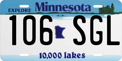 MN license plate 106SGL