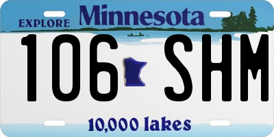 MN license plate 106SHM