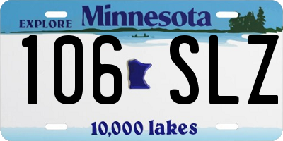 MN license plate 106SLZ