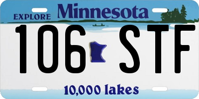 MN license plate 106STF