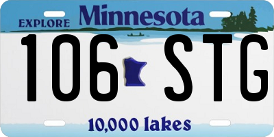 MN license plate 106STG