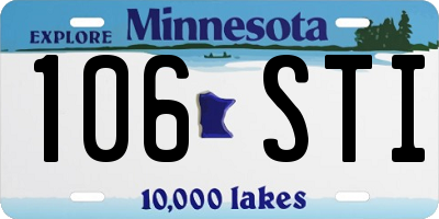 MN license plate 106STI