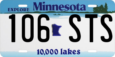 MN license plate 106STS