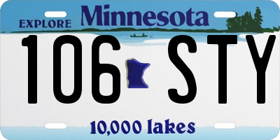 MN license plate 106STY