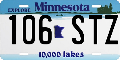 MN license plate 106STZ