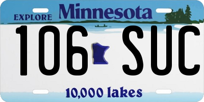 MN license plate 106SUC