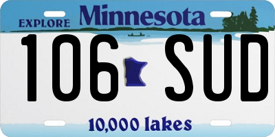MN license plate 106SUD