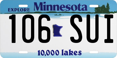 MN license plate 106SUI