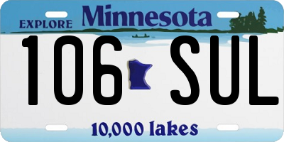 MN license plate 106SUL