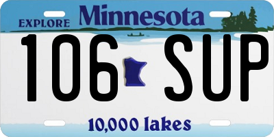 MN license plate 106SUP