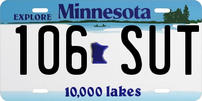 MN license plate 106SUT