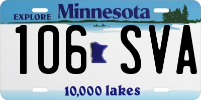 MN license plate 106SVA