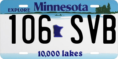 MN license plate 106SVB
