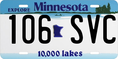 MN license plate 106SVC