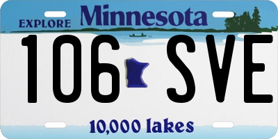 MN license plate 106SVE