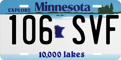 MN license plate 106SVF