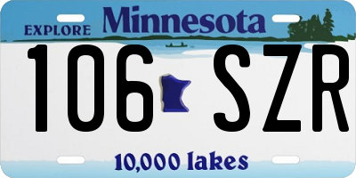 MN license plate 106SZR