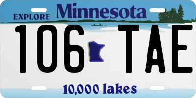 MN license plate 106TAE
