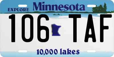 MN license plate 106TAF