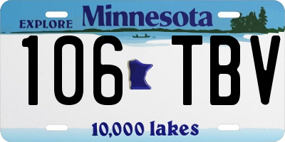 MN license plate 106TBV