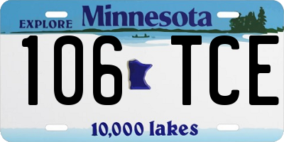 MN license plate 106TCE