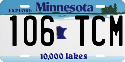 MN license plate 106TCM