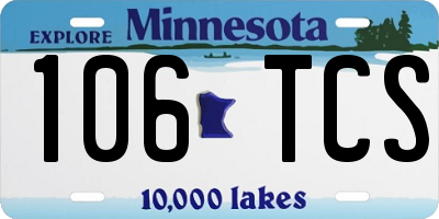 MN license plate 106TCS