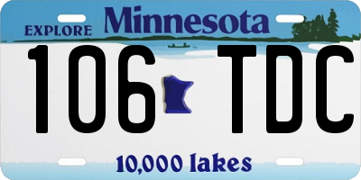 MN license plate 106TDC