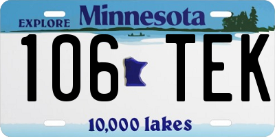 MN license plate 106TEK