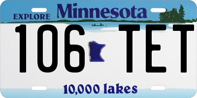 MN license plate 106TET