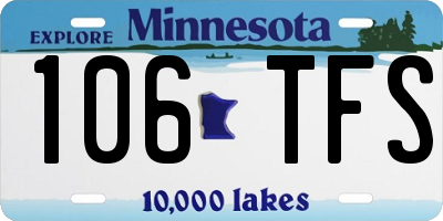 MN license plate 106TFS