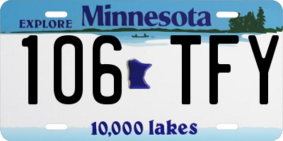 MN license plate 106TFY