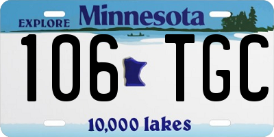 MN license plate 106TGC