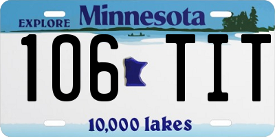 MN license plate 106TIT