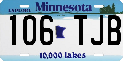MN license plate 106TJB