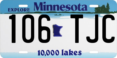 MN license plate 106TJC