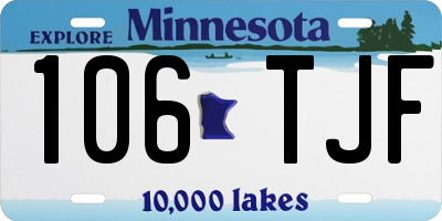 MN license plate 106TJF